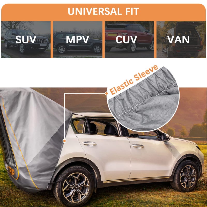 HEYTRIP SUV Tailgate Tent with Awning Shade Waterproof Windproof Hatchback Camping Car Tent, Universal Fit Most SUV/Van/MPV/CUV, Gray - Image 4