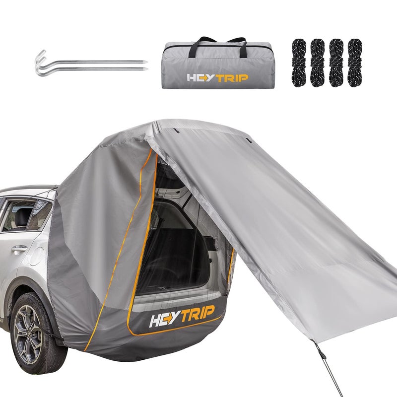 HEYTRIP SUV Tailgate Tent with Awning Shade Waterproof Windproof Hatchback Camping Car Tent, Universal Fit Most SUV/Van/MPV/CUV, Gray - Image 1