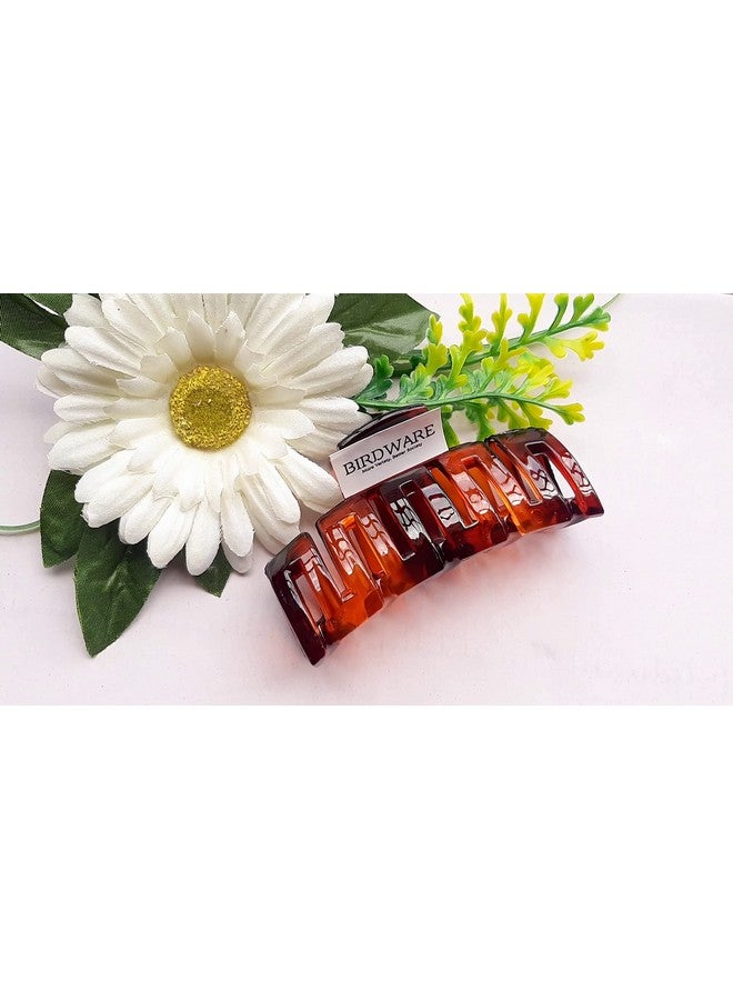 BIRDWARE Big-Size Black, Shell Color Imported Acrylic Material Stone Butterfly Hair Clips For Women (Pack Of 3 Pc, Black, Shell Colour) | Hair Clutchers - Image 3