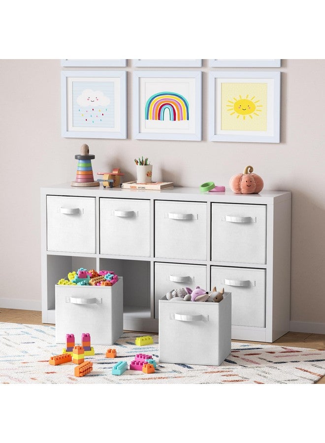 Royexe Fabric Storage Cubes for Cube Organizer - 8 Pack Heavy Duty White Storage Bins - 11 Inch Cube Storage Bin, Use As A Clothes Storage Box In Closet, Baskets For Shelves or Cubbies Storage Organizer - Image 5