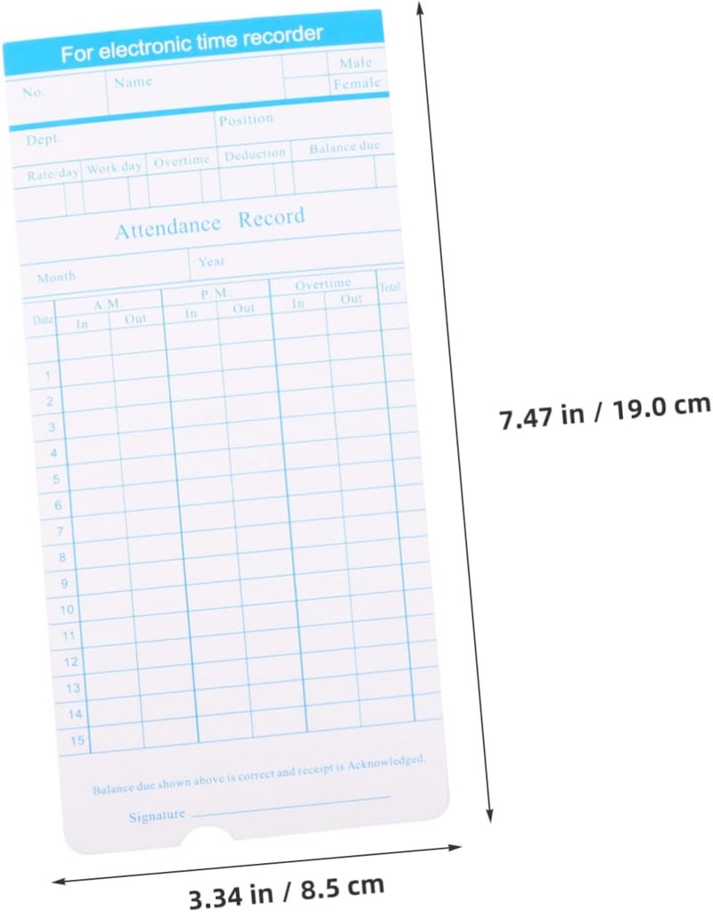 Gadpiparty Office Attendance Cards 1 Set Easy Employee Clock-Clock-Out Compatible Time Clocks and Attendance Machines - Image 2