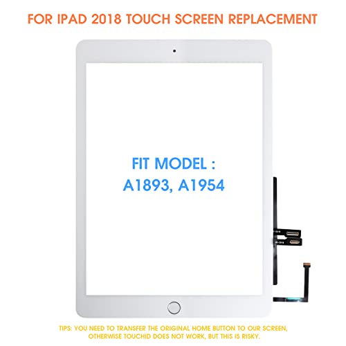 ARSSLY for iPad 6 2018 A1893 A1954 Touch Screen Replacement for iPad 6th Gen Digitizer for iPad 2018 Glass Panel with Tools & Home Button(White,Not LCD Display) - Image 2