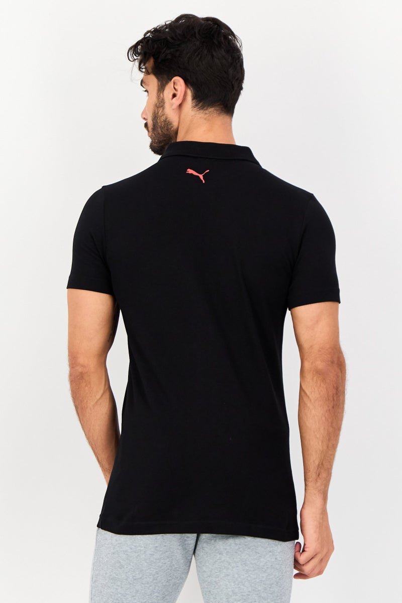 PUMA قميص بولو قصير الأكمام للرجال بتصميم نحيف، أسود - Image 2