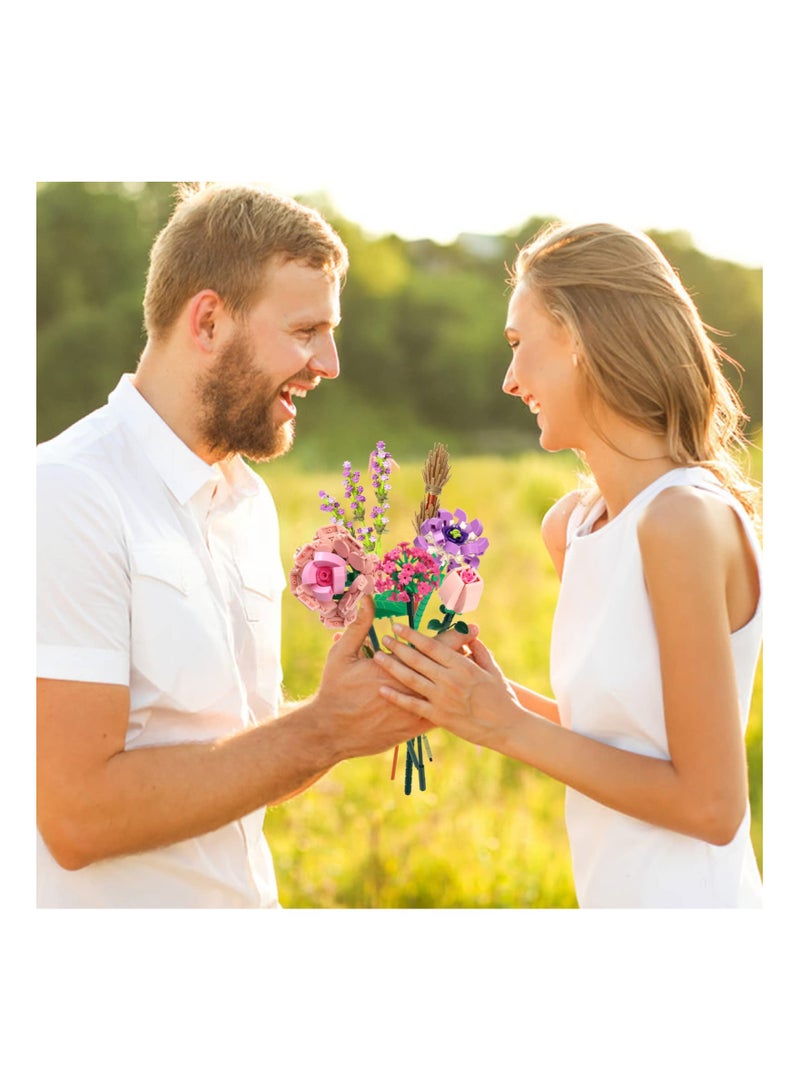 KASTWAVE Flower Bouquet Building Blocks, KASTWAVE Building Block Flower Creativity Artificial Flowers Building Toy Set for 6+ Kids, Gift for Children, Friends, Families (without Vase) (Set 1) - Image 5