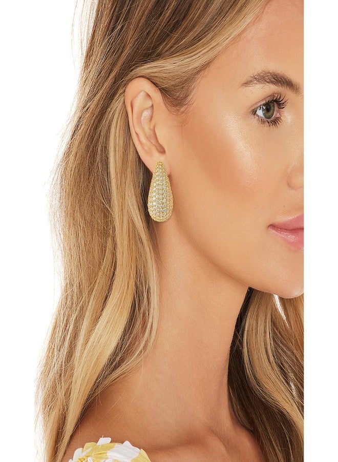 KINIVA Rhinestone Teardrop Earrings for Women,Lightweight Water Drop Earrings for Mother,Trendy Jewerly Gifts (221 Gold) - Image 4