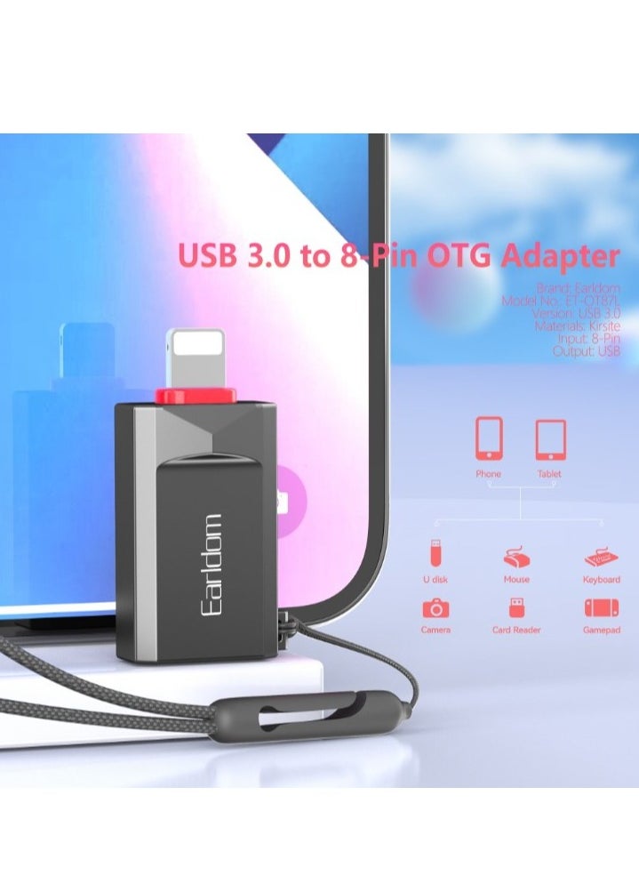 Earldom - Adapter ET-OT87L, USB3.0 to Lightning, OTG, Black - Image 1