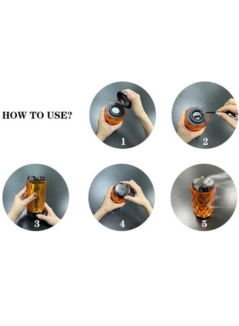 Rechargeable Incense Burner Portable Bakhoor Burner Crystal Design for Home Office and Car  - Image 4