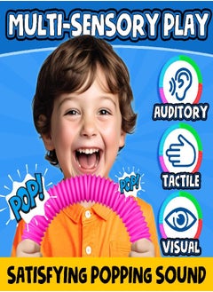 BUNMO BUNMO Pop Tubes Large 8pk | Toddler Toys Loved by The Whole Family | US Based | Stimulating & Imaginative Creative Play | Hours of Fun for Kids | Sensory Toys for Kids | Connect, Stretch, Twist & Pop  - Image 1