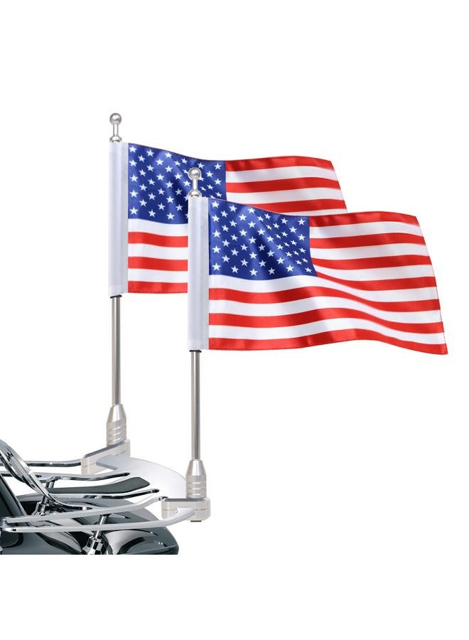 Gdcreestar Vertical Motorcycle Flag Pole Rear Side Mount Luggage Rack for Honda Gold Wing Gl1500 Gl1200 Gl1800 2001-2012, Chrome Flagpole Bracket American Flag - Image 1