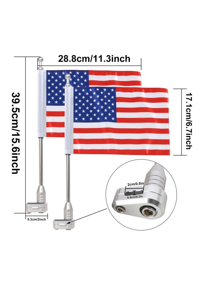 Gdcreestar Vertical Motorcycle Flag Pole Rear Side Mount Luggage Rack for Honda Gold Wing Gl1500 Gl1200 Gl1800 2001-2012, Chrome Flagpole Bracket American Flag - Image 4