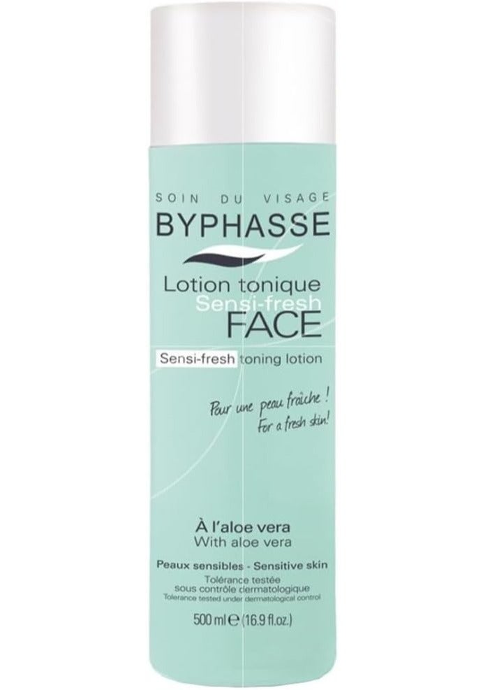 لوشن تونيك سينسي فريش من بايفاس مع خلاصة الصبار للبشرة الحساسة، 500 مل