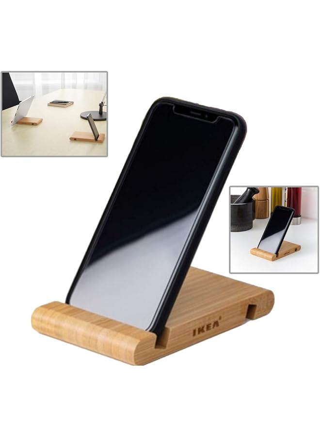 erorex Cell Phone Holder For Iphone Ikea Bergenes Wooden Phone Stand Universal Holder For Smartphones  - Image 1