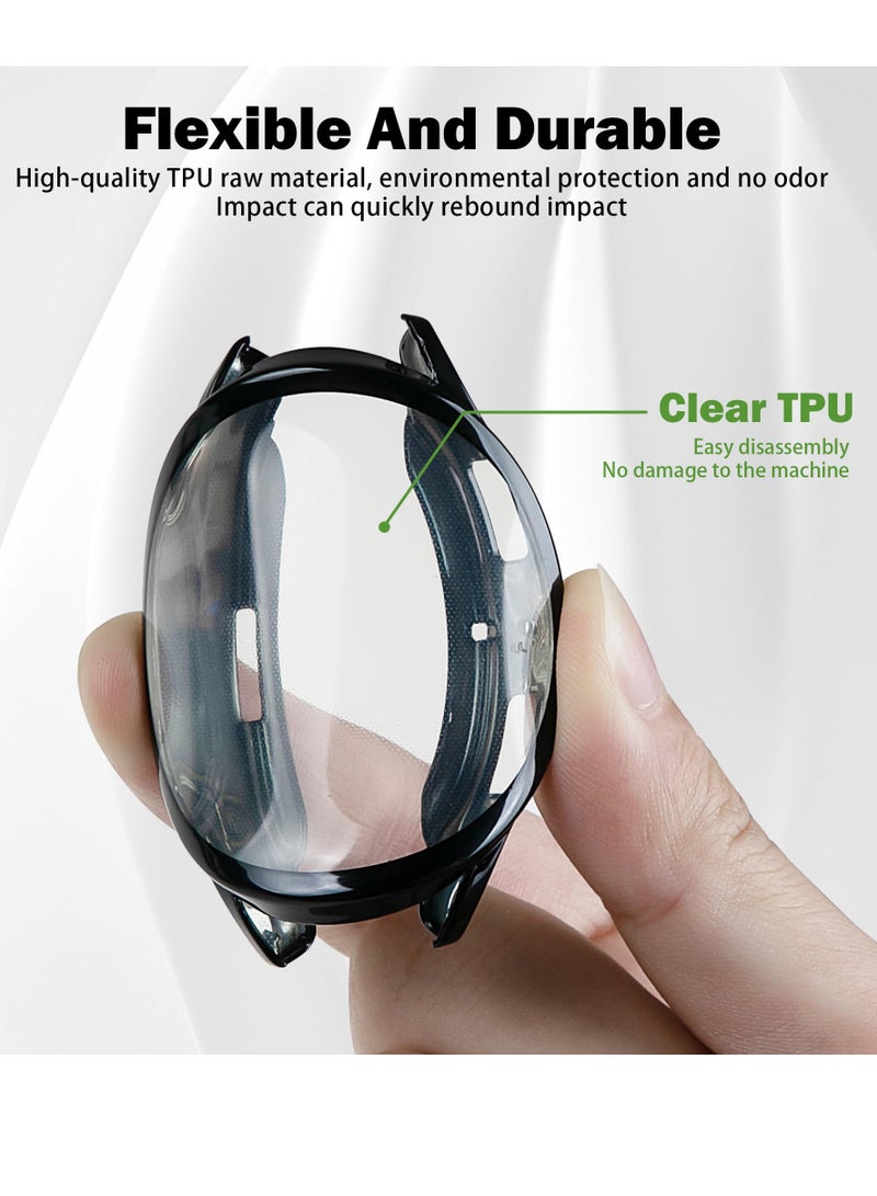 Excefore (5 Pcs) Seltureone Compatible for Samsung Galaxy Watch 6 44mm Screen Protector Case, Soft TPU Protective Case for Galaxy Watch 6 44 mm, Clear+Black+Silver+Midnight Blue+Diaphanous Green - Image 4