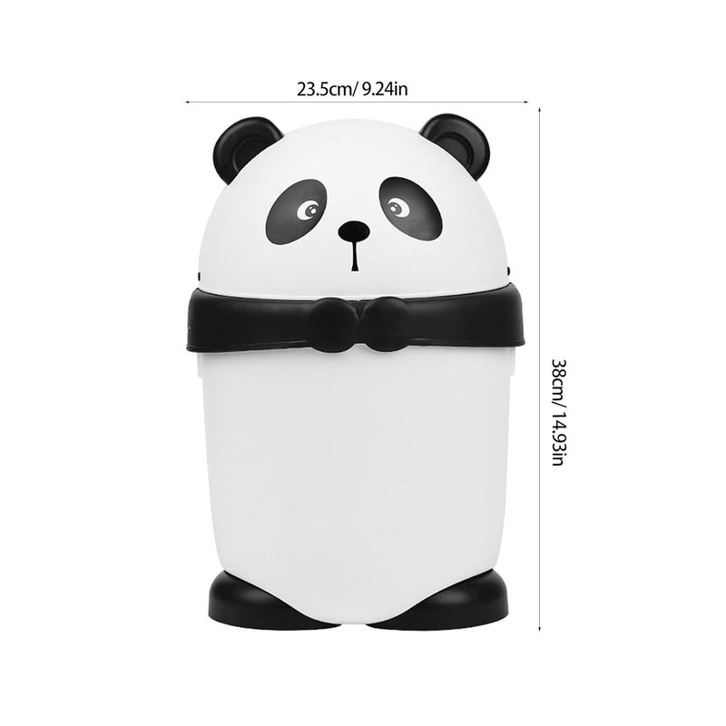 Cartoon Panda Waste Bin with Swing Lid, Small Trash Can for Bedroom and Desk, Cute Countertop Garbage Can for ’s Room, 1pcs - Image 2