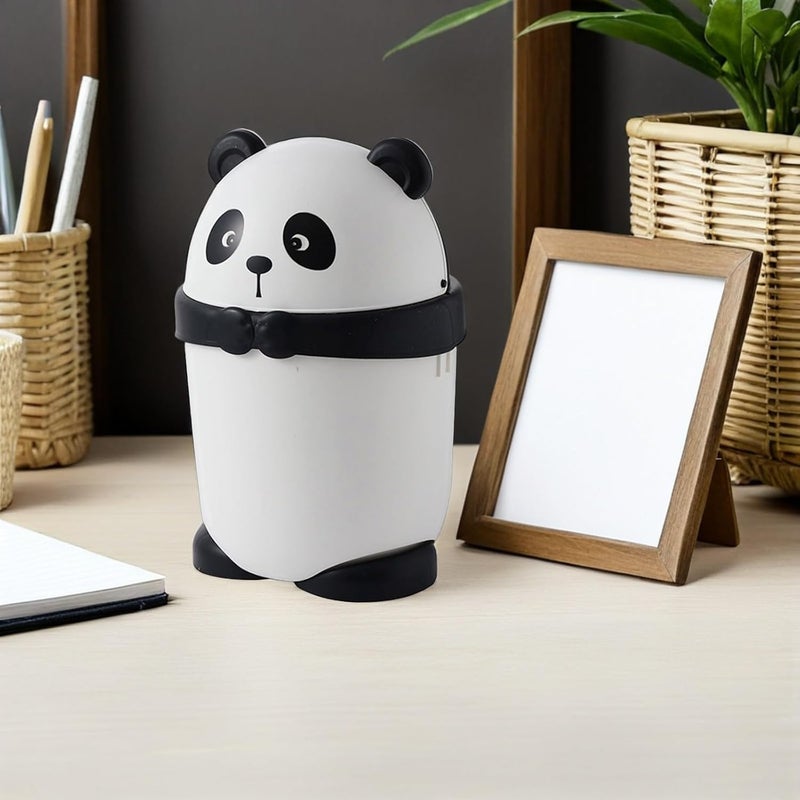 Cartoon Panda Waste Bin with Swing Lid, Small Trash Can for Bedroom and Desk, Cute Countertop Garbage Can for ’s Room, 1pcs - Image 4