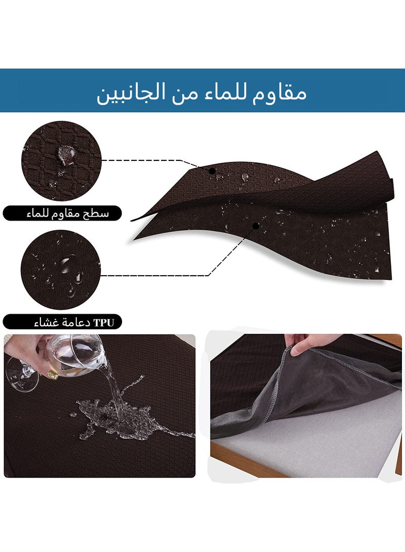 جينزيو أغطية مقاعد مقاومة للماء من جينزيو لكراسي غرفة الطعام، مجموعة من 6 قطع، أغطية مقاعد قابلة للتمدد من قماش الجاكارد، قابلة للإزالة والغسيل، بدون أغطية خلفية. - Image 2