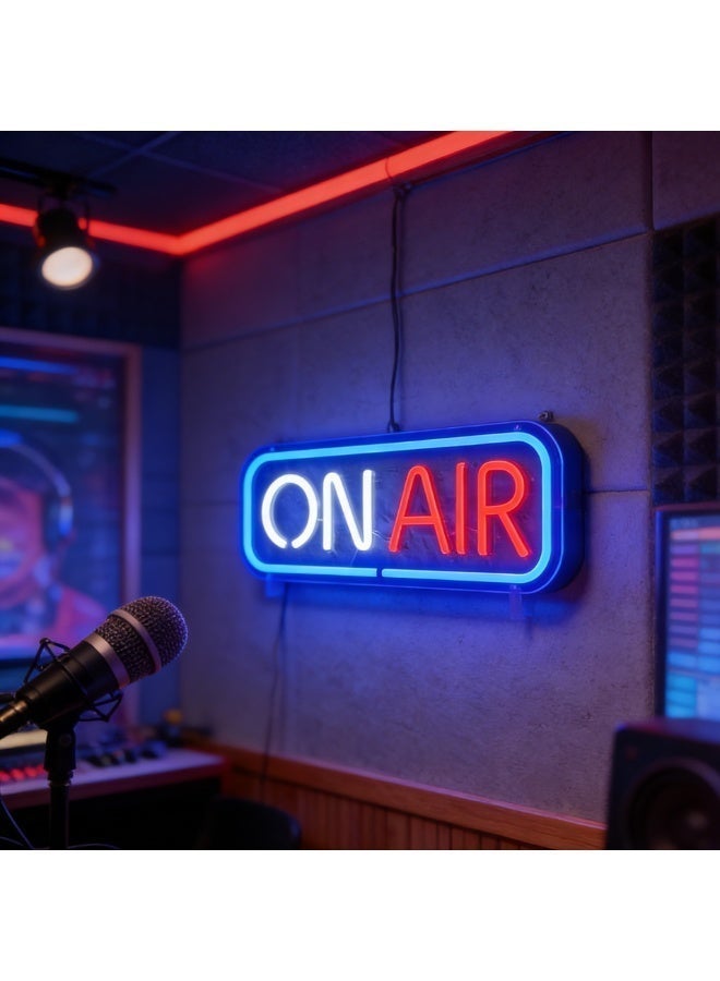 ON AIR LED Neon Sign, USB Powered Acrylic Wall Decor Neon Light for Live Streaming Podcast Studio Recording Room Gaming Room Home Studio, Ideal Decor Gift for Streamers Content Creators Influencers - Image 4