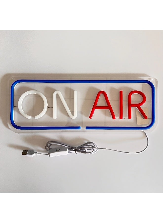 ON AIR LED Neon Sign, USB Powered Acrylic Wall Decor Neon Light for Live Streaming Podcast Studio Recording Room Gaming Room Home Studio, Ideal Decor Gift for Streamers Content Creators Influencers - Image 2