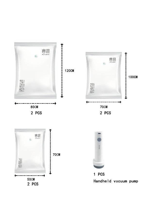 SKYLion Storage Bags,Vacuum Storage Bags and Cordless Handheld Electric Pump 7-Pack, Reusable Space-Saving Storage Bags (2 Extra Large 120×80cm / 47.2×31.5 inches, 2 Large 100×70cm / 39.3×27.5 inches, 2 Medium 70×50cm / 27.5×19.6 inches) - Image 2