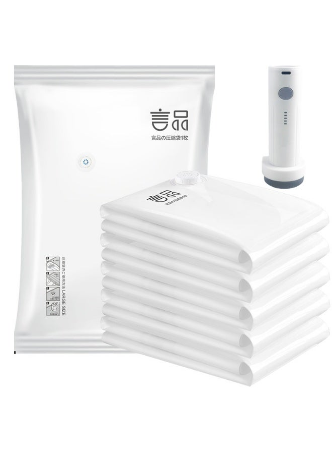 SKYLion Storage Bags,Vacuum Storage Bags and Cordless Handheld Electric Pump 7-Pack, Reusable Space-Saving Storage Bags (2 Extra Large 120×80cm / 47.2×31.5 inches, 2 Large 100×70cm / 39.3×27.5 inches, 2 Medium 70×50cm / 27.5×19.6 inches) - Image 1