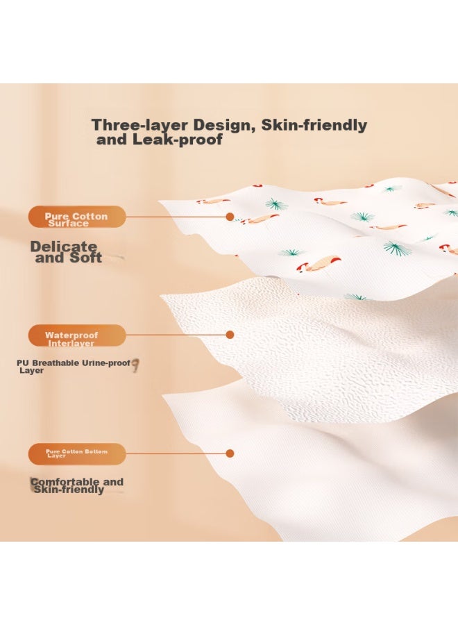 Cotton Moisturizing Mianzhirun Baby Diaper Pants, Pure Cotton Anti-leak Diaper Cover For Newborns, Thin Breathable Waterproof Diaper Cover, 2-pack - Image 1