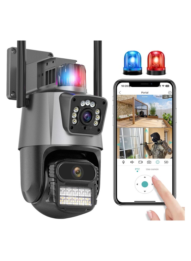 SYOSI Security Cameras Outdoor, Dual Lens, 4K WiFi Security Camera, 4MP Ultra HD Full Color, Dual Image with Alarm Compatible with Alexa, 2-Ways Audio, 24/7 Recording for Home Outside with 3M Cord - Image 1