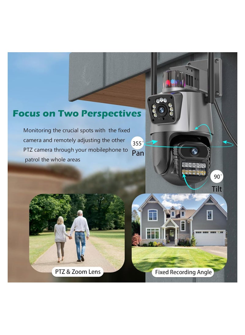 SYOSI Security Cameras Outdoor, Dual Lens, 4K WiFi Security Camera, 4MP Ultra HD Full Color, Dual Image with Alarm Compatible with Alexa, 2-Ways Audio, 24/7 Recording for Home Outside with 3M Cord - Image 5