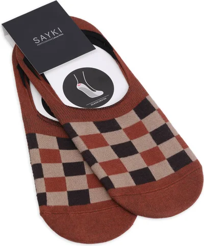 Hatemoğlu Tile Double Cotton Plaid Ballerina Socks