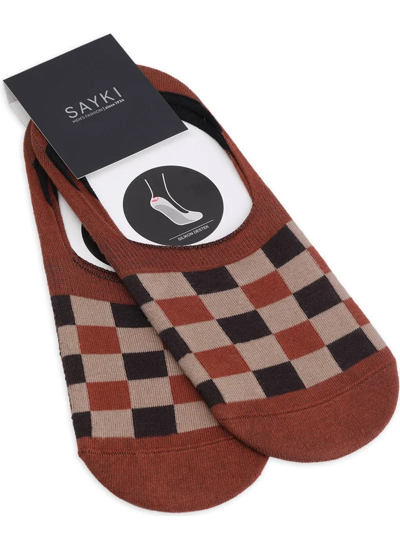 Hatemoğlu Tile Double Cotton Plaid Ballerina Socks