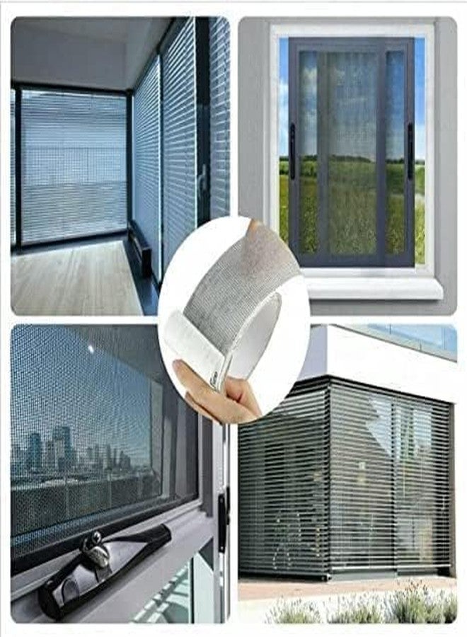 WARZIX Window Screen Repair Tape - Strong Adhesive Waterproof Mosquito Net Patch, Grey Fiberglass Mesh Screen Repair Kit for Door & Window Holes, Tear Fix Tape for Fly Screen, Easy DIY Repair - Image 2