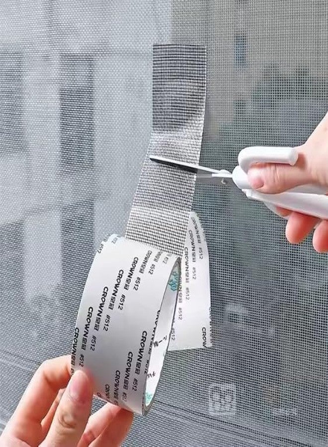 WARZIX Window Screen Repair Tape - Strong Adhesive Waterproof Mosquito Net Patch, Grey Fiberglass Mesh Screen Repair Kit for Door & Window Holes, Tear Fix Tape for Fly Screen, Easy DIY Repair - Image 4