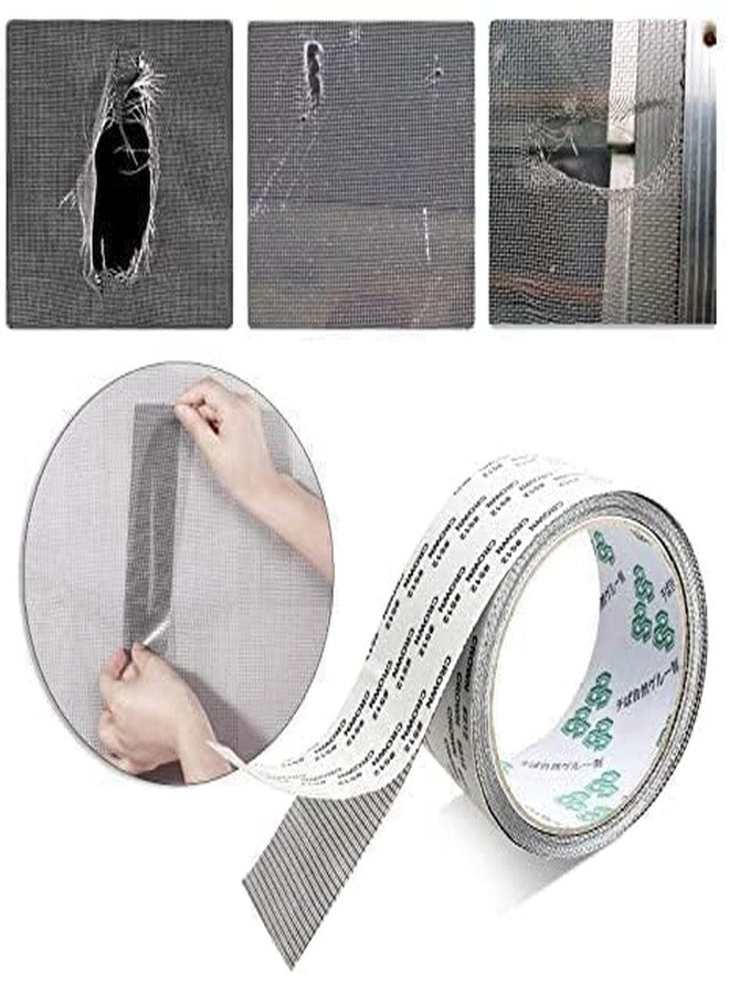 WARZIX Window Screen Repair Tape - Strong Adhesive Waterproof Mosquito Net Patch, Grey Fiberglass Mesh Screen Repair Kit for Door & Window Holes, Tear Fix Tape for Fly Screen, Easy DIY Repair - Image 5