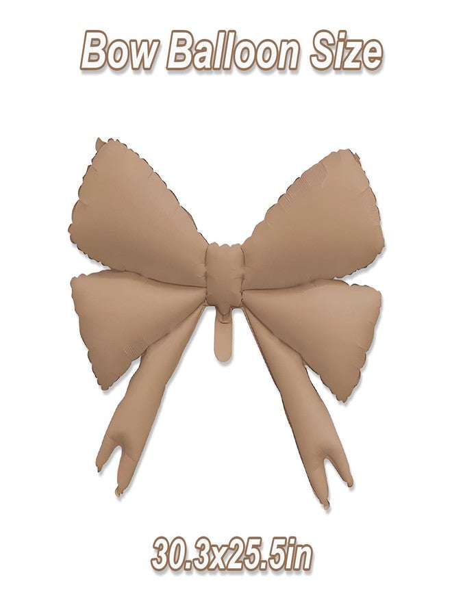 Tagberoy 4 Pcs Large Bow Balloons, Brown Bow Balloon Coquette Balloons for Bow Party Decorations Coquette Birthday Decorations - Image 2