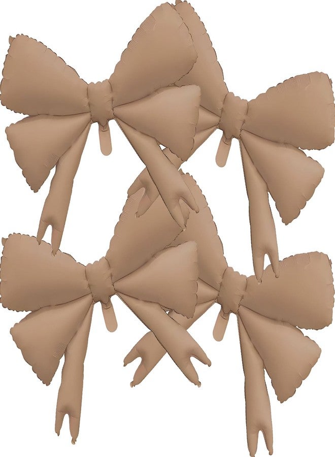 Tagberoy 4 Pcs Large Bow Balloons, Brown Bow Balloon Coquette Balloons for Bow Party Decorations Coquette Birthday Decorations - Image 1