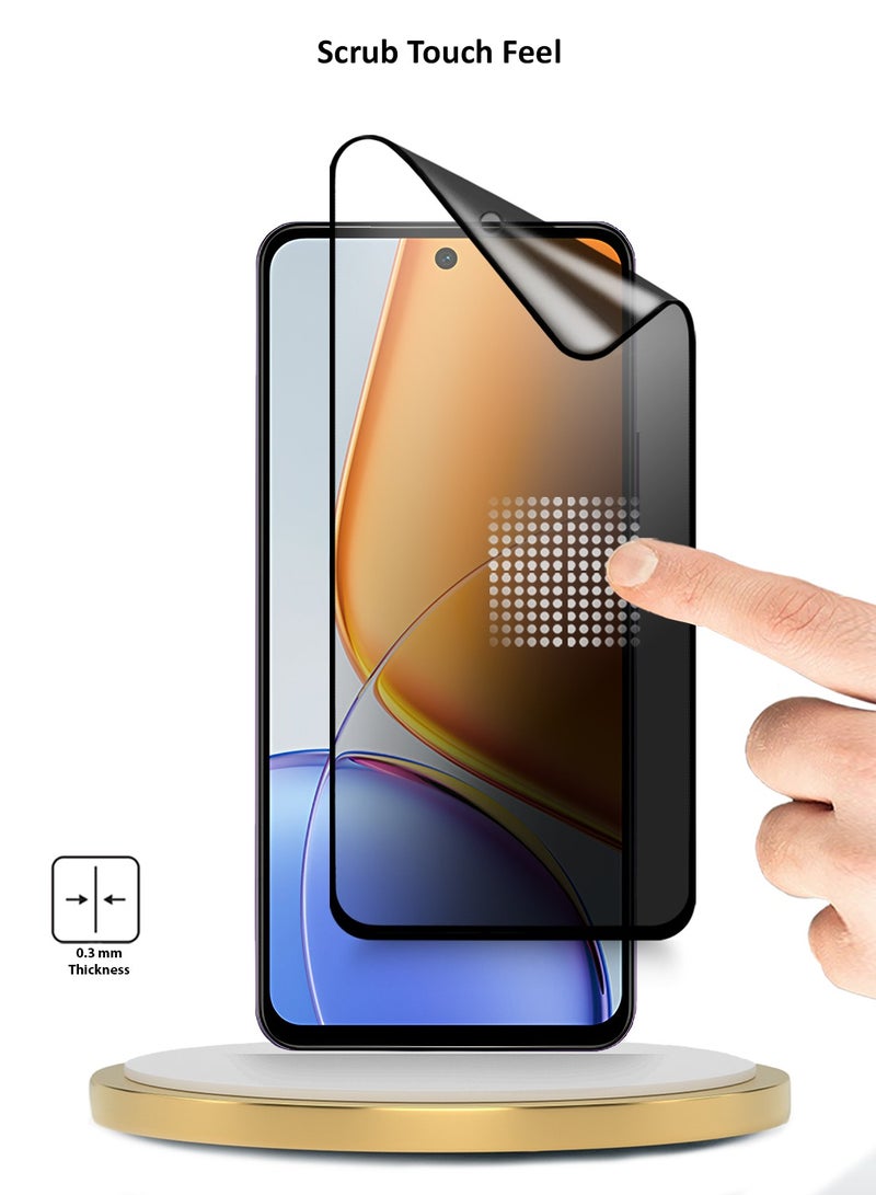 Wtech vivo Y39 5G 2025 Premium Nano Ceramic Privacy Full Glue Full Cover Matte Flexible Screen Protector (MSCNMP) - Clear/Black - Image 3