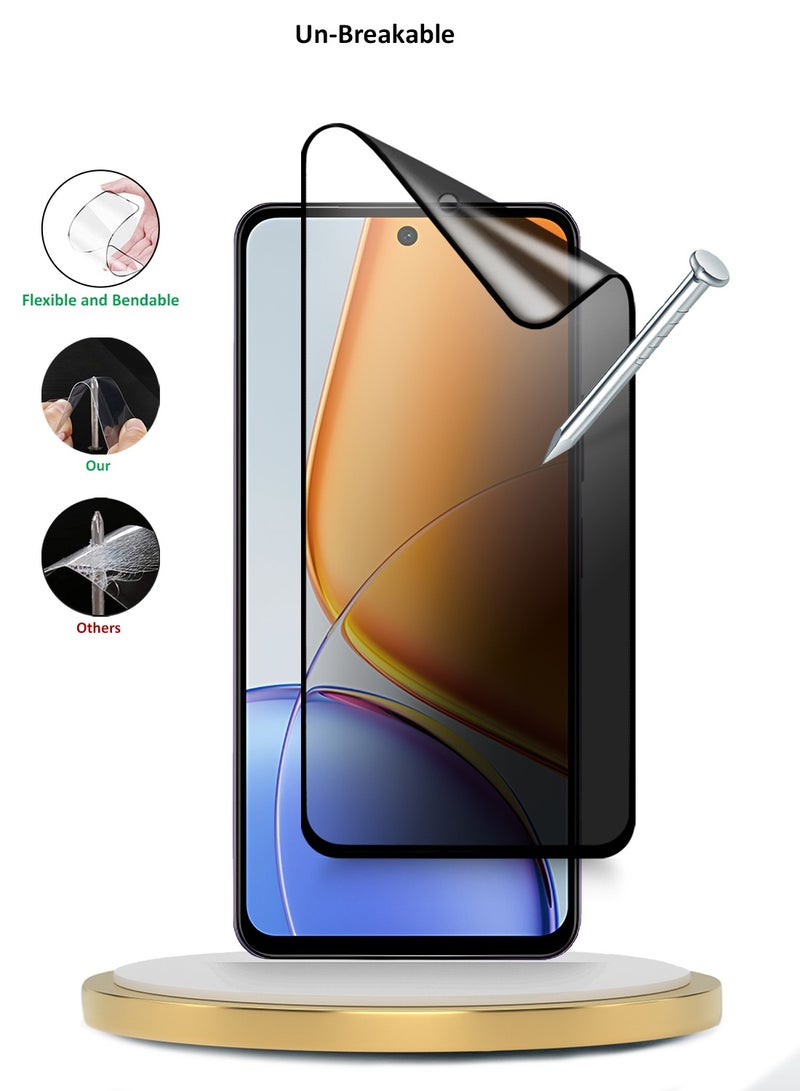 Wtech vivo Y39 5G 2025 Premium Nano Ceramic Privacy Full Glue Full Cover Matte Flexible Screen Protector (MSCNMP) - Clear/Black - Image 4