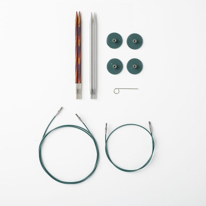 KnitPicks Knit Picks Try It Wood and Stainless Steel Interchangeable Knitting Needle Set - US 6 and 7 (Radiant and Reflections Stainless Steel) - Image 1