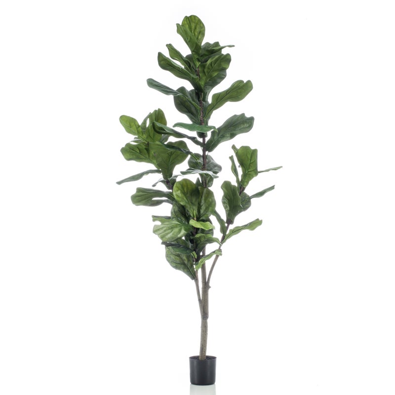 Homez artificial plant ficus lyrata in pot, green 60*60*160cm - Image 2