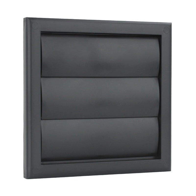 Generic Vents 4 inch Black External Gravity Grille Air Vent Cover 100 mm Extractor Fan Back Draught Shutter Covers Ducting Tumble Dryer Bathroom Outside Wall Ventilation Hose Duct Grill  - Image 1