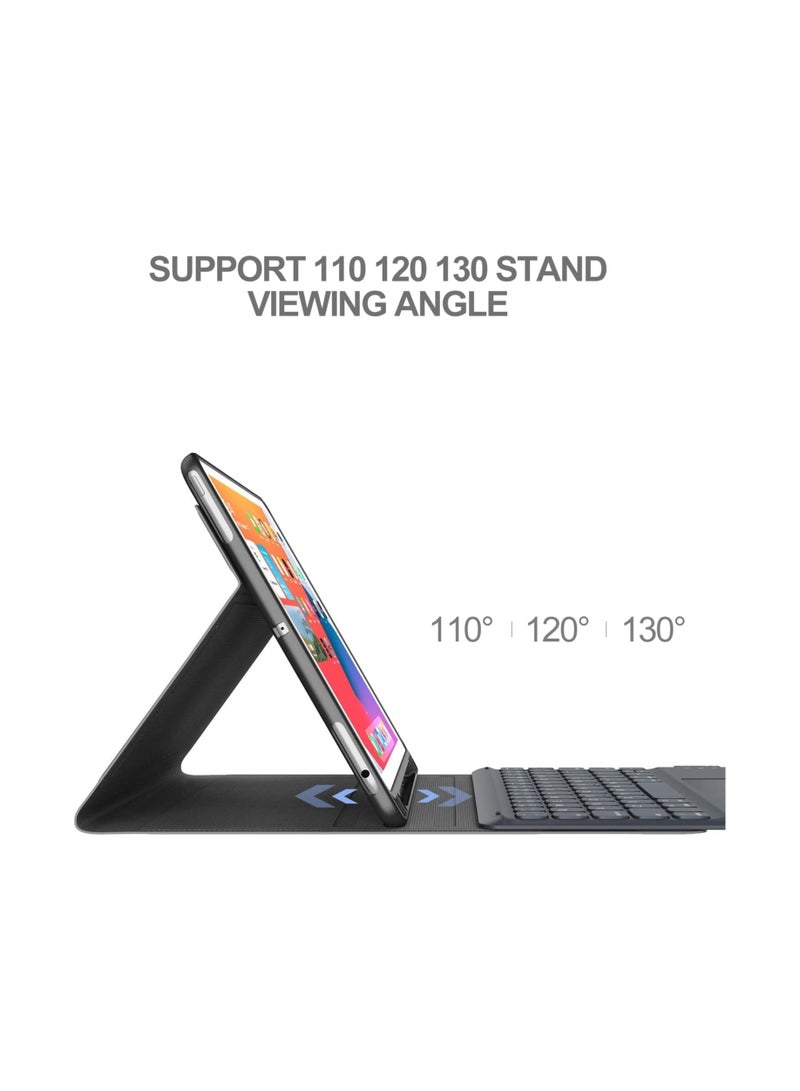 iPad Keyboard 9th Generation, Keyboard for iPad 8th Generation/7th Gen 10.2 Inch, Smart Trackpad, Detachable Wireless with Pencil Holder  - Image 3