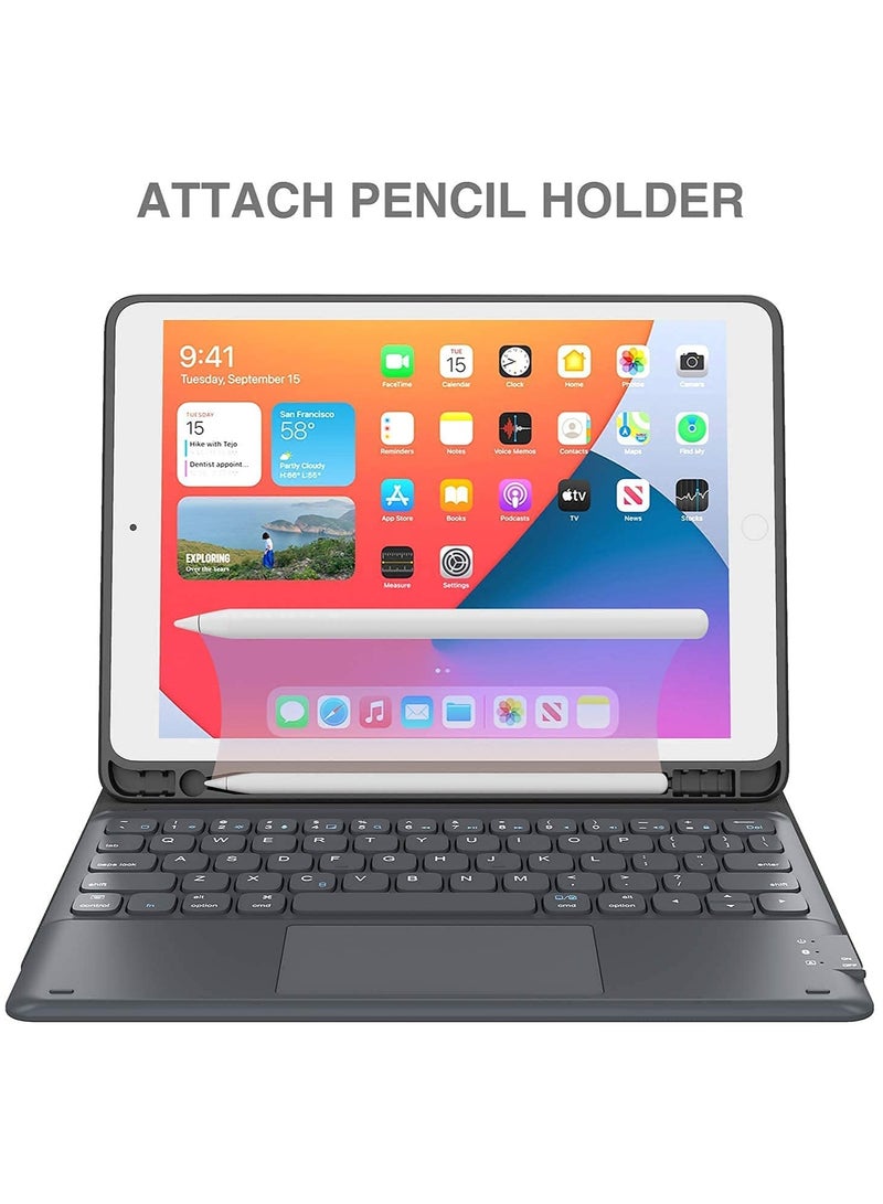 iPad Keyboard 9th Generation, Keyboard for iPad 8th Generation/7th Gen 10.2 Inch, Smart Trackpad, Detachable Wireless with Pencil Holder  - Image 5