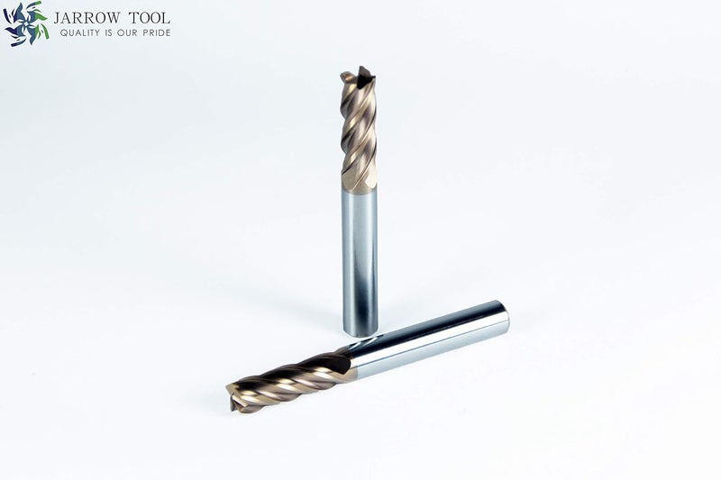 JARROW TOOL Square End Carbide Mill Set (Pack of 5) - 1/4 End Mill for Alloy Steels/Hardened Metals – 4 Flute TiAlN Coated Square Nose Milling Set for CNC Machine Milling Tools - Image 4