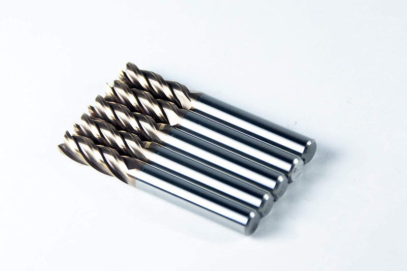 JARROW TOOL Square End Carbide Mill Set (Pack of 5) - 1/4 End Mill for Alloy Steels/Hardened Metals – 4 Flute TiAlN Coated Square Nose Milling Set for CNC Machine Milling Tools - Image 1