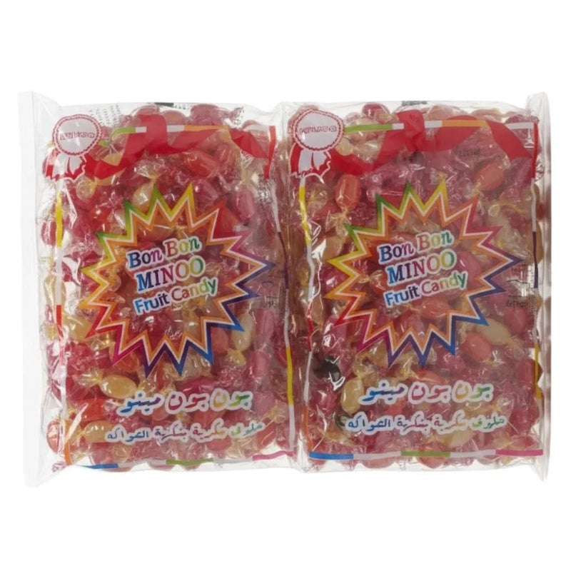 Minoo Bon Bon Mixed Fruit Flavored Hard Candies- 2X400gms
