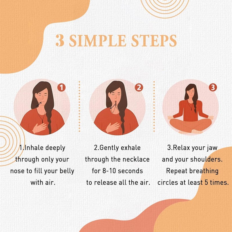 Excefore Stress Relief Mindful Necklace, Stainless Steel Anxiety Relief Necklace, Anapana Breathing Necklace for Habit Breathing Exercises Anxiety Relief, Meditation Stress Relief, Valentine Gift (Gold) - Image 5