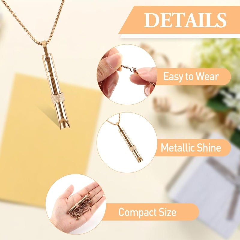 Excefore Stress Relief Mindful Necklace, Stainless Steel Anxiety Relief Necklace, Anapana Breathing Necklace for Habit Breathing Exercises Anxiety Relief, Meditation Stress Relief, Valentine Gift (Gold) - Image 2