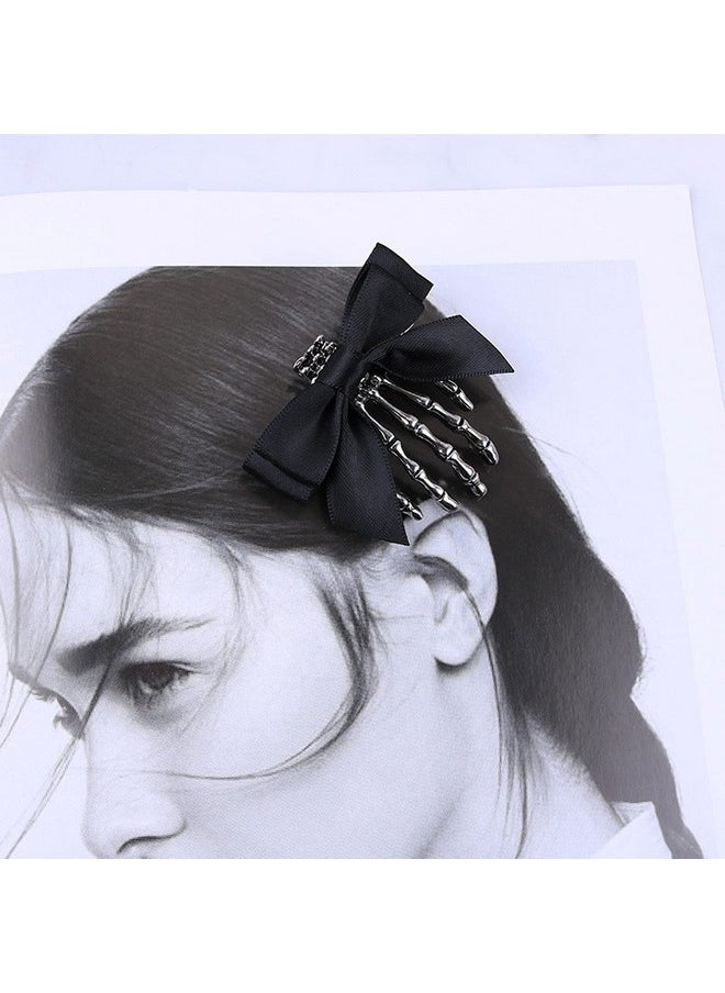 Soochat - Oochat 2 Pcs Halloween Skeleton Claws Hair Clips Skull Hand Barrettes Bone Claw Hairpins Hair Clip Halloween Horror Party Decoration Cosplay Costume Headpiece Hair Accessories - Image 1