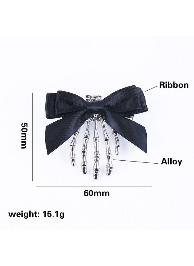 Soochat - Oochat 2 Pcs Halloween Skeleton Claws Hair Clips Skull Hand Barrettes Bone Claw Hairpins Hair Clip Halloween Horror Party Decoration Cosplay Costume Headpiece Hair Accessories - Image 1