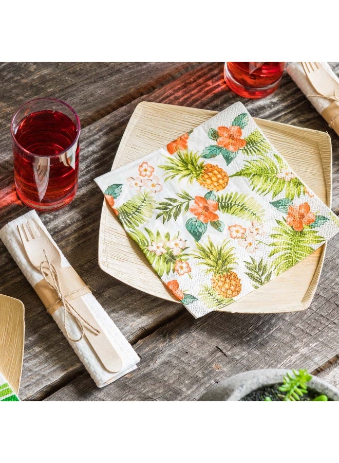 Restaurantware 13 Inch Paper Luncheon Napkins, 500 Hawaiian Vacation Design Printed Napkins - 3-Ply, Textured Edges, White Paper Decorated Napkins, Soft And Strong, For Parties Or Catering Events  - Image 3