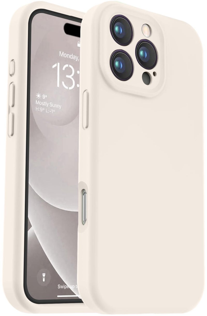 Vooii Compatible with iPhone 16 Pro Max Case, Liquid Silicone Upgrade [Camera Protection] [Soft Anti-Scratch Microfiber Lining] Shockproof Phone Case for iPhone 16 Pro Max 6.9 inch - Stone - Image 1